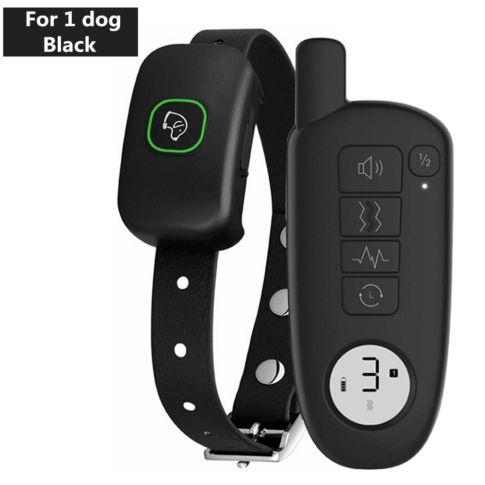1000ft Range Dog Training Collar Waterproof Electric Shock Vibration Sound Dogs Bark Collar for Small Medium Large Dogs Trainer